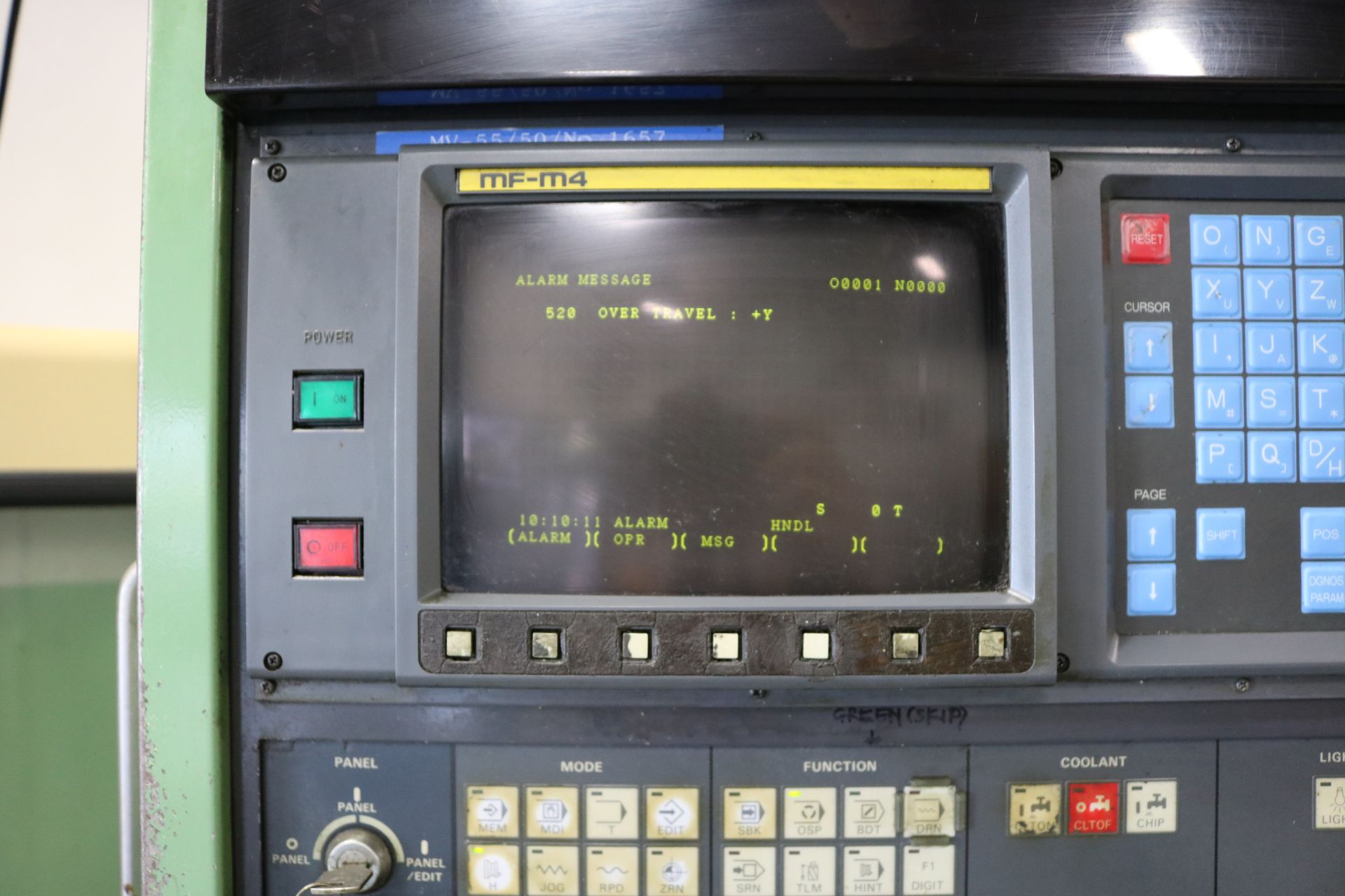 MORI SEIKI MV-55/50 CNC VERTICAL MACHINING CENTER, TRAVELS: 41" X 21" X 22", 55" X 21" TABLE, 4000 - Image 3 of 17