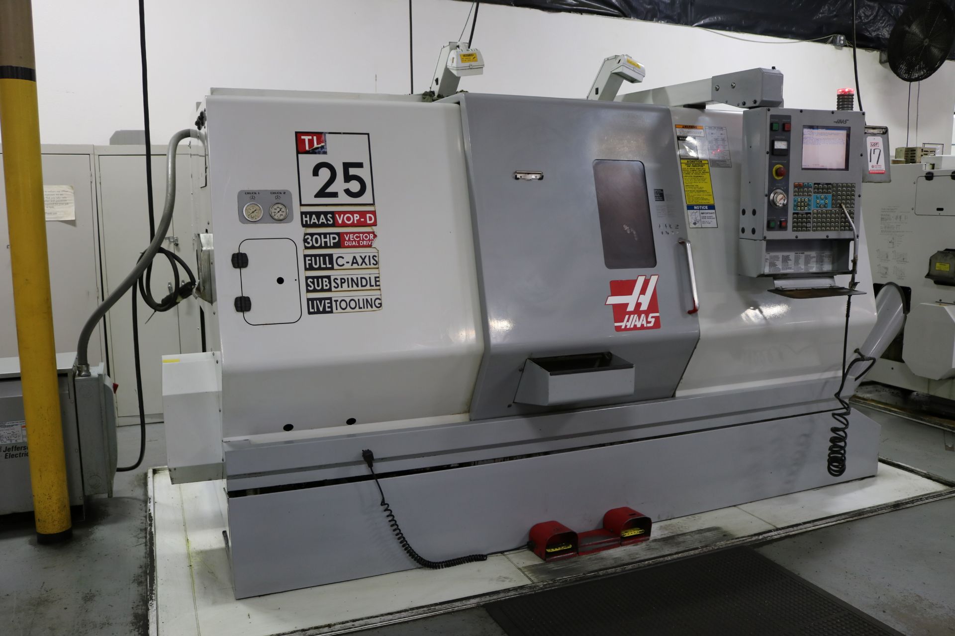 2004 HAAS TL-25 CNC TURNING CENTER, 10" 3 JAW CHUCK, 30" SWING, 14.5" SWING OVER CROSS SLIDE, 4" BAR