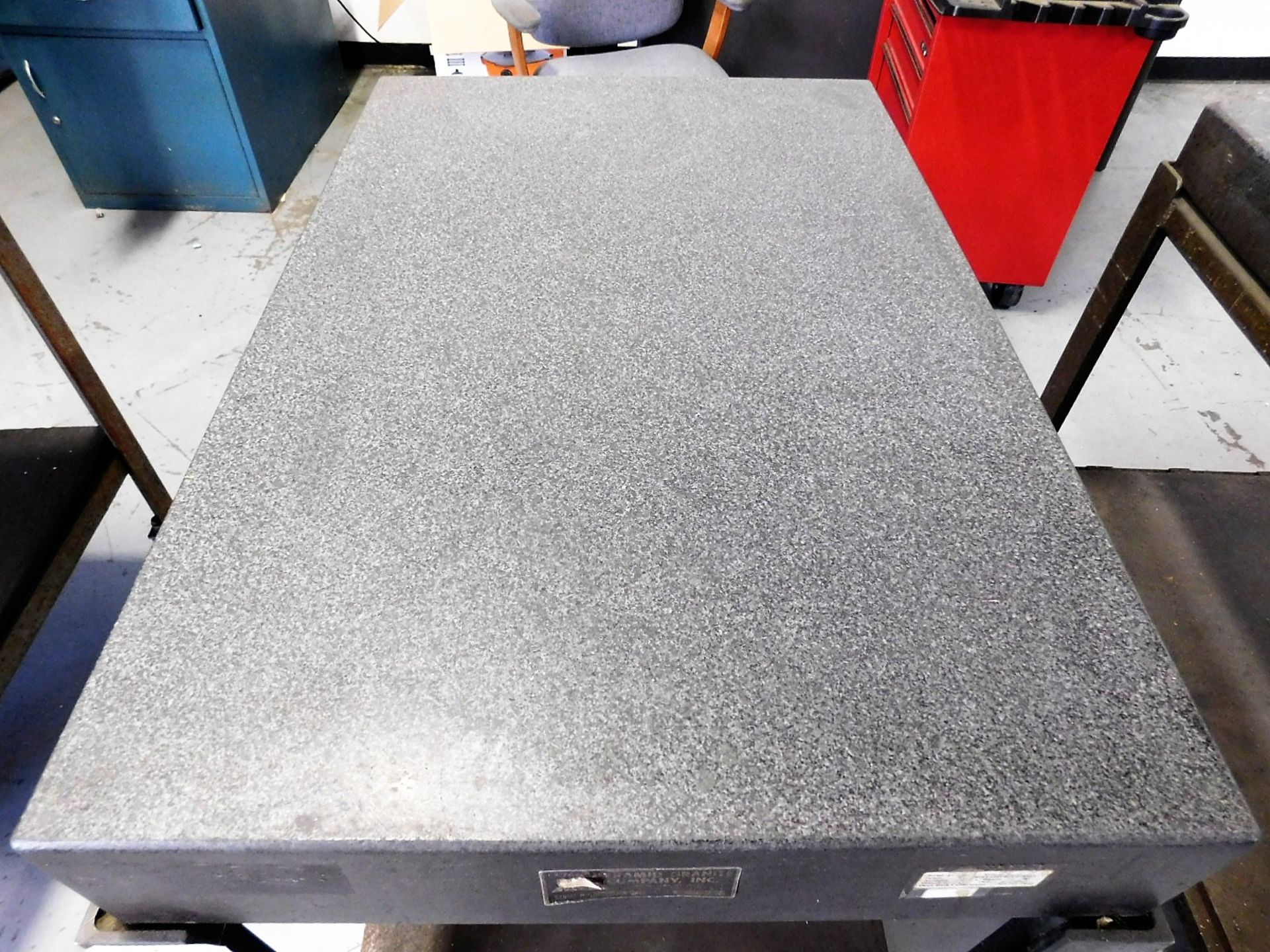 GRANITE SURFACE PLATE, 24" X 36" X 5", GRADE A, W/ ROLLING STAND, 37" WORK HEIGHT - Image 2 of 4
