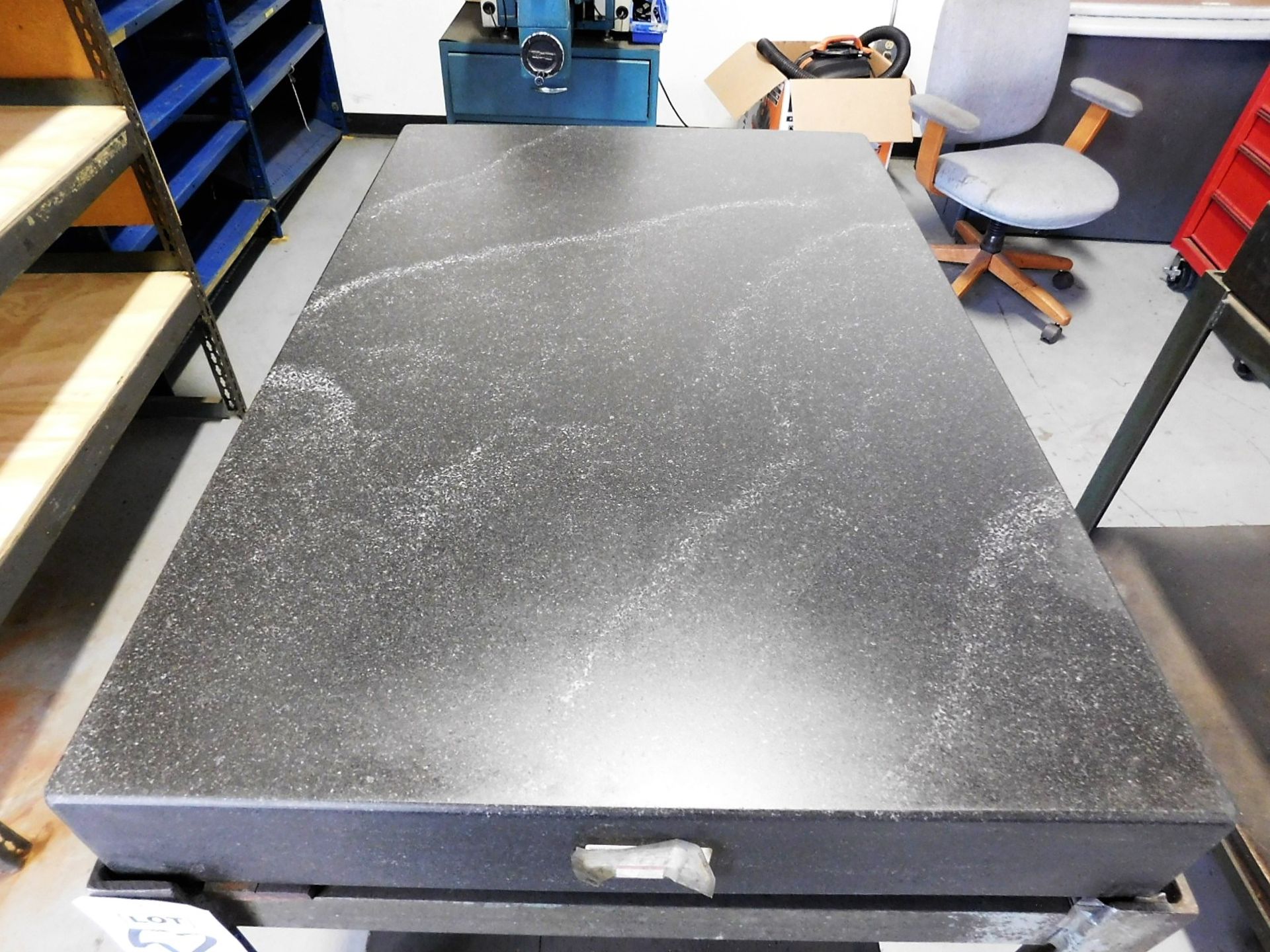GRANITE SURFACE PLATE, 24" X 36" X 4", GRADE B, W/ ROLLING STAND, 40" WORK HEIGHT - Image 2 of 3
