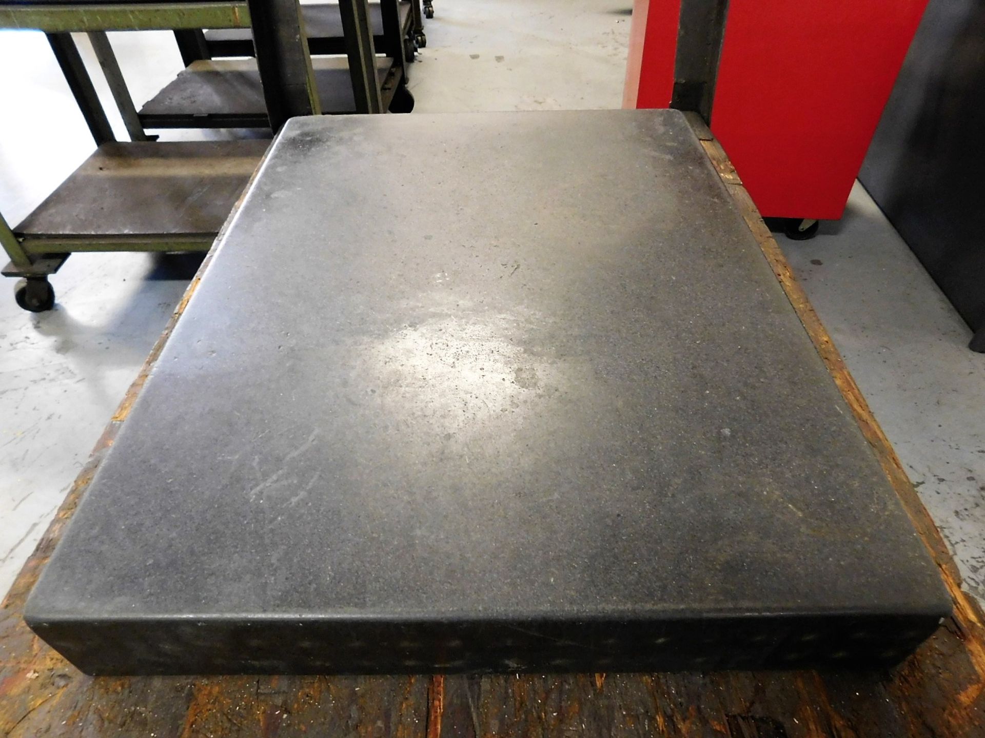 GRANITE SURFACE PLATE, 18" X 24" X 3", GRADE B, W/ 2' X 3' PUSH CART - Image 2 of 3