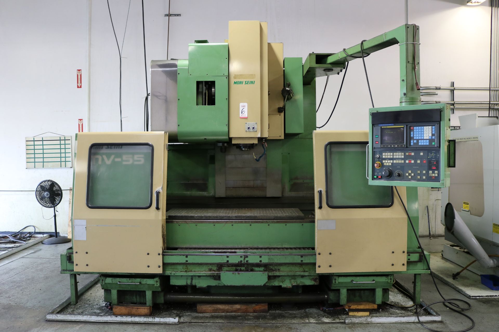 MORI SEIKI MV-55/50 CNC VERTICAL MACHINING CENTER, TRAVELS: 41" X 21" X 22", 55" X 21" TABLE, 4000