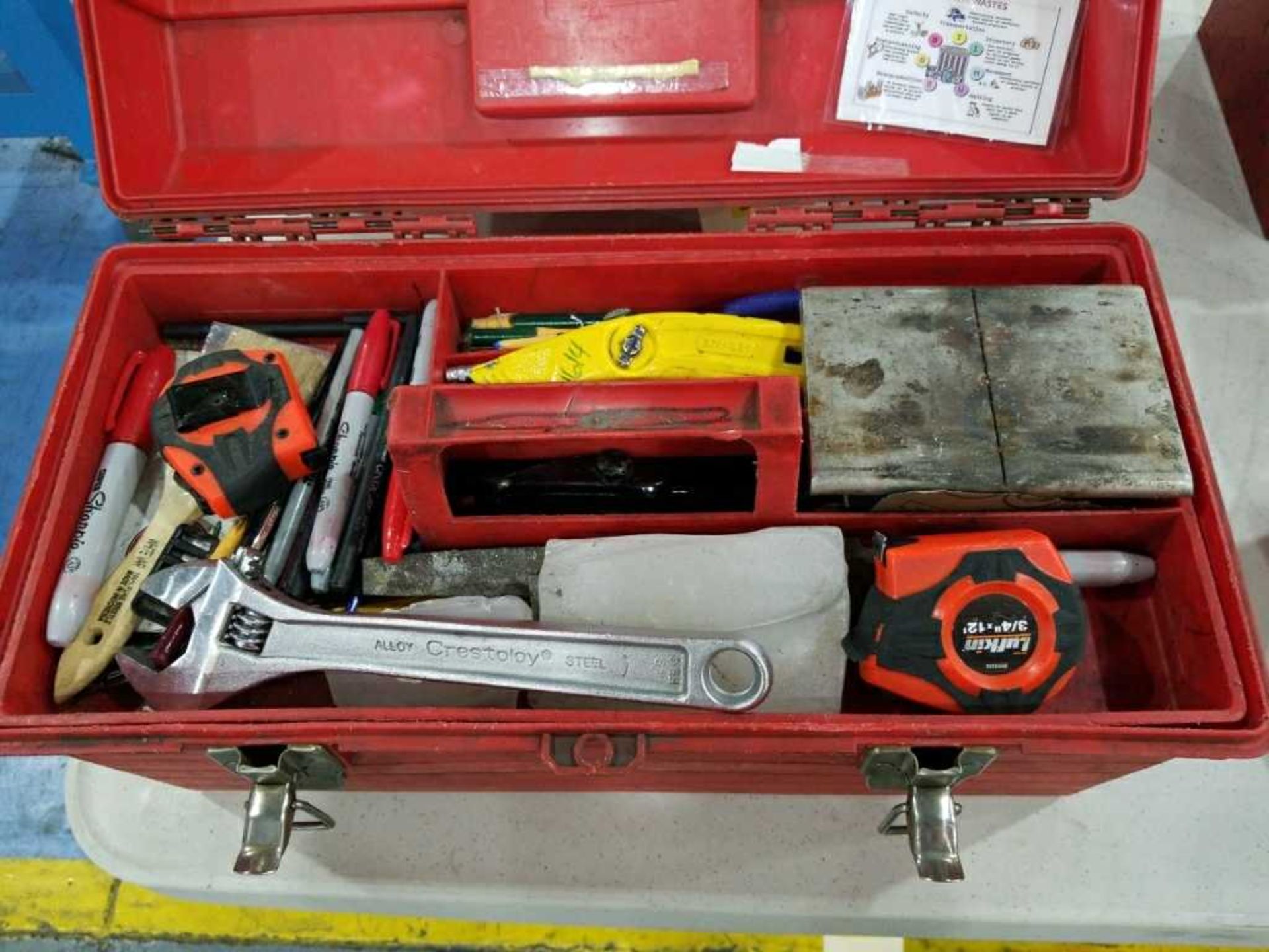 Red Toolbox w/Tools (plastic) - Image 3 of 6