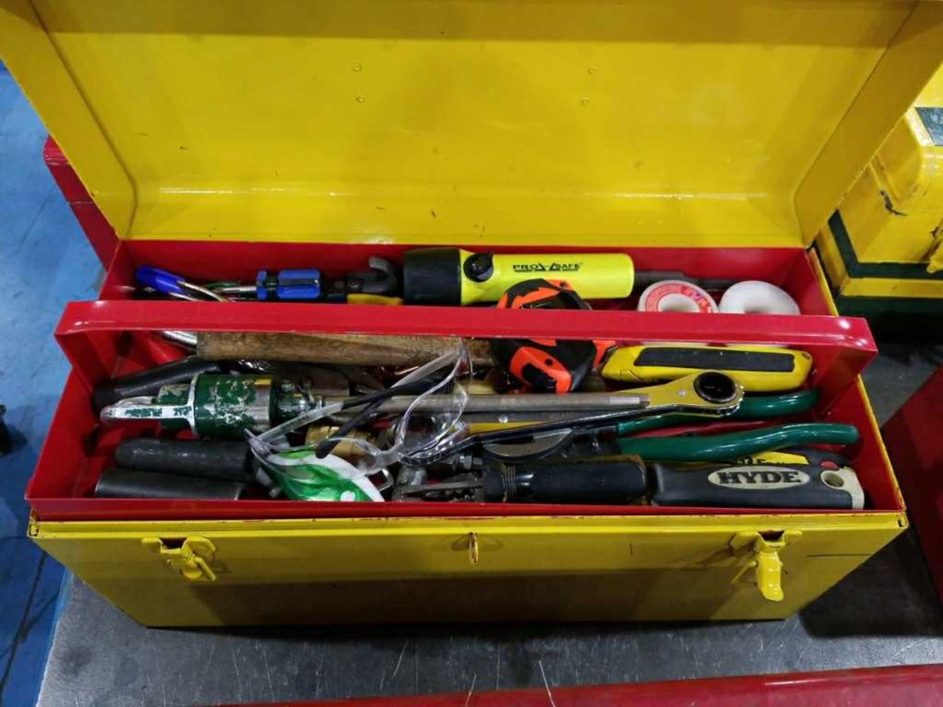 Yellow Toolbox w/Tools - Image 2 of 6