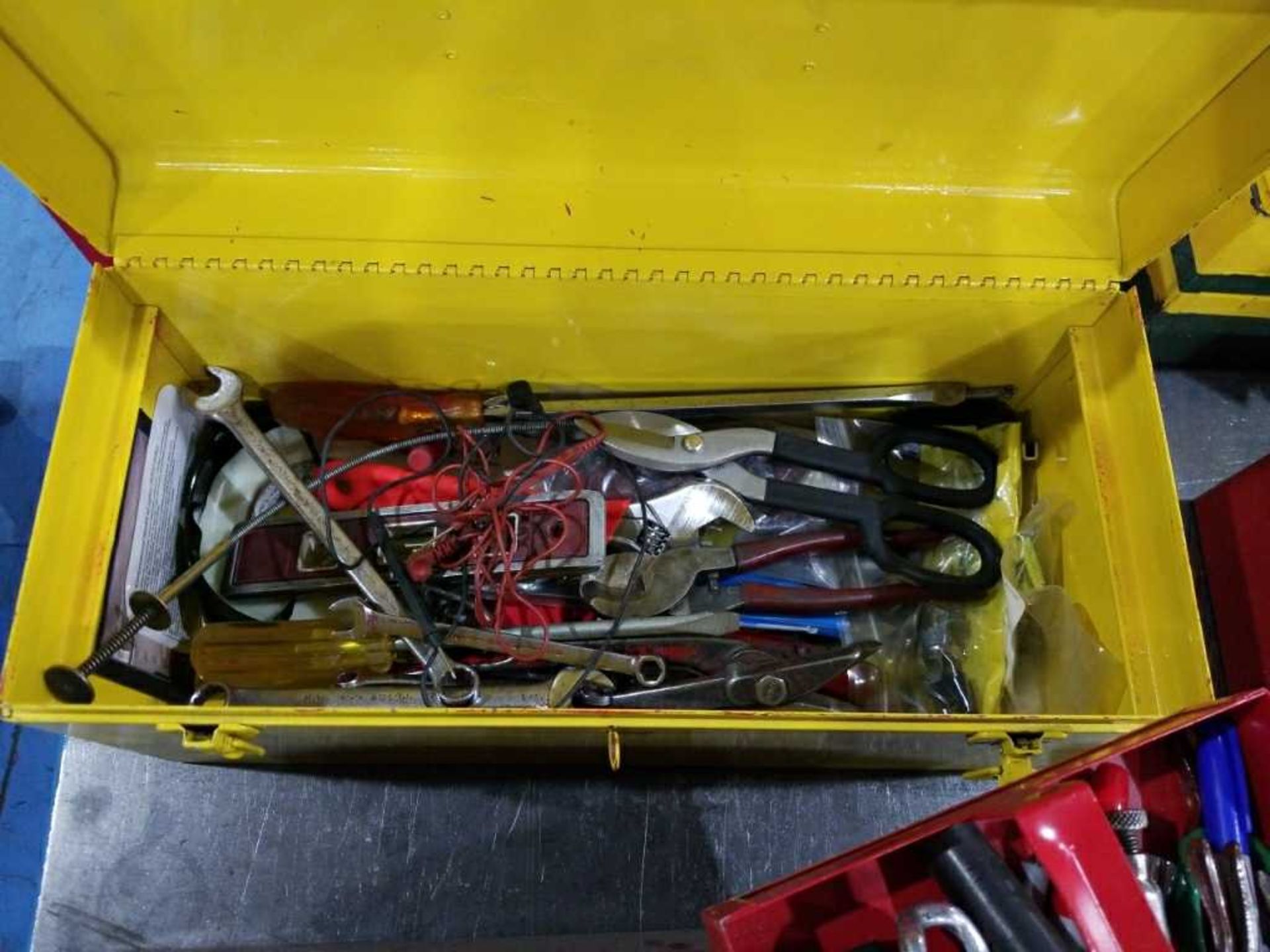 Yellow Toolbox w/Tools - Image 3 of 6