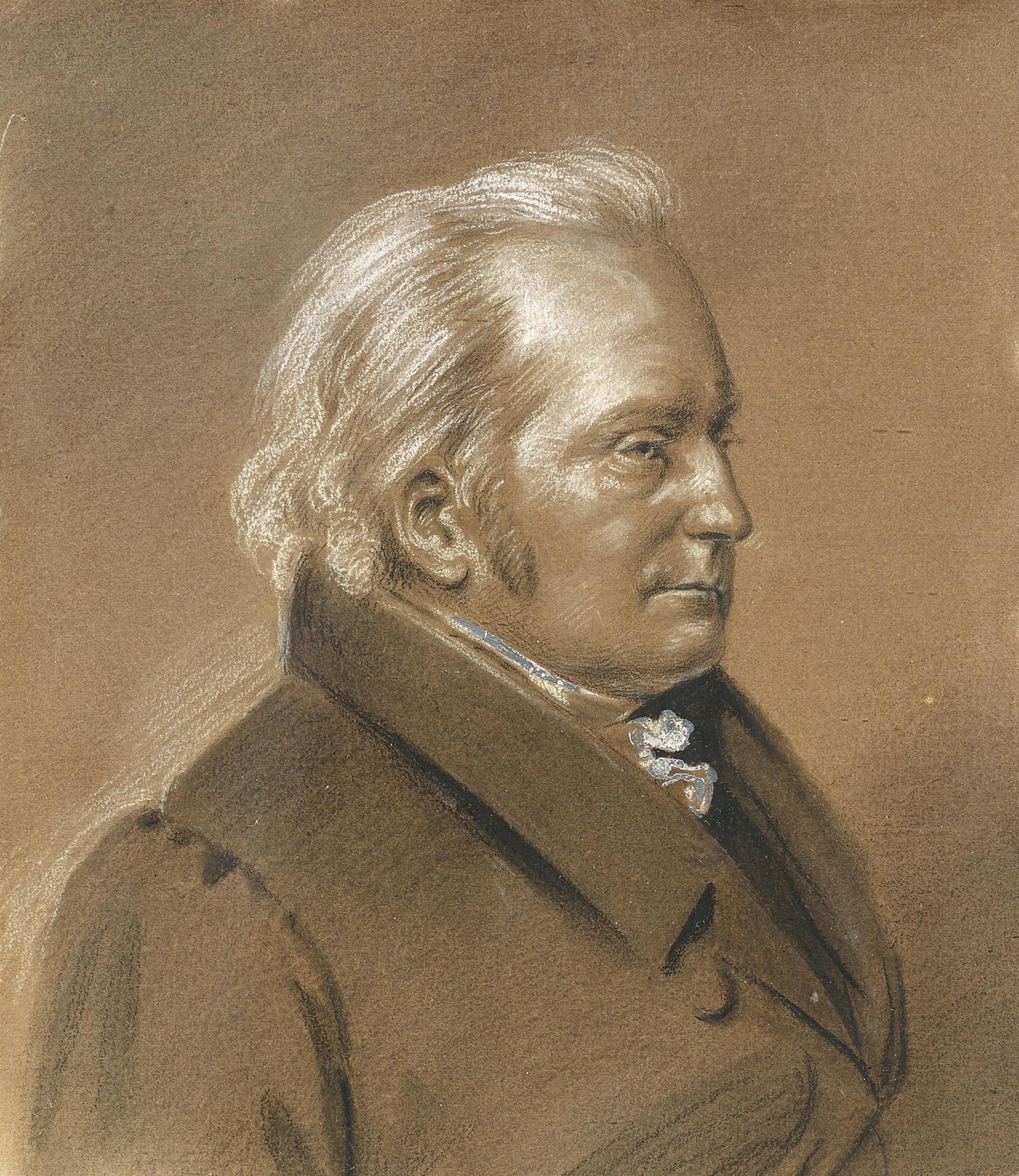 Deutscher Meister um 1850 Zwei Porträtbildnisse. Bildnis der Frederike Hacke und ihres Mannes. - Bild 2 aus 7