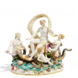 ALLEGORIE "DAS WASSER". Meissen. Vor 1924. Modell M.V. Acier. Porzellan, farbig und gold