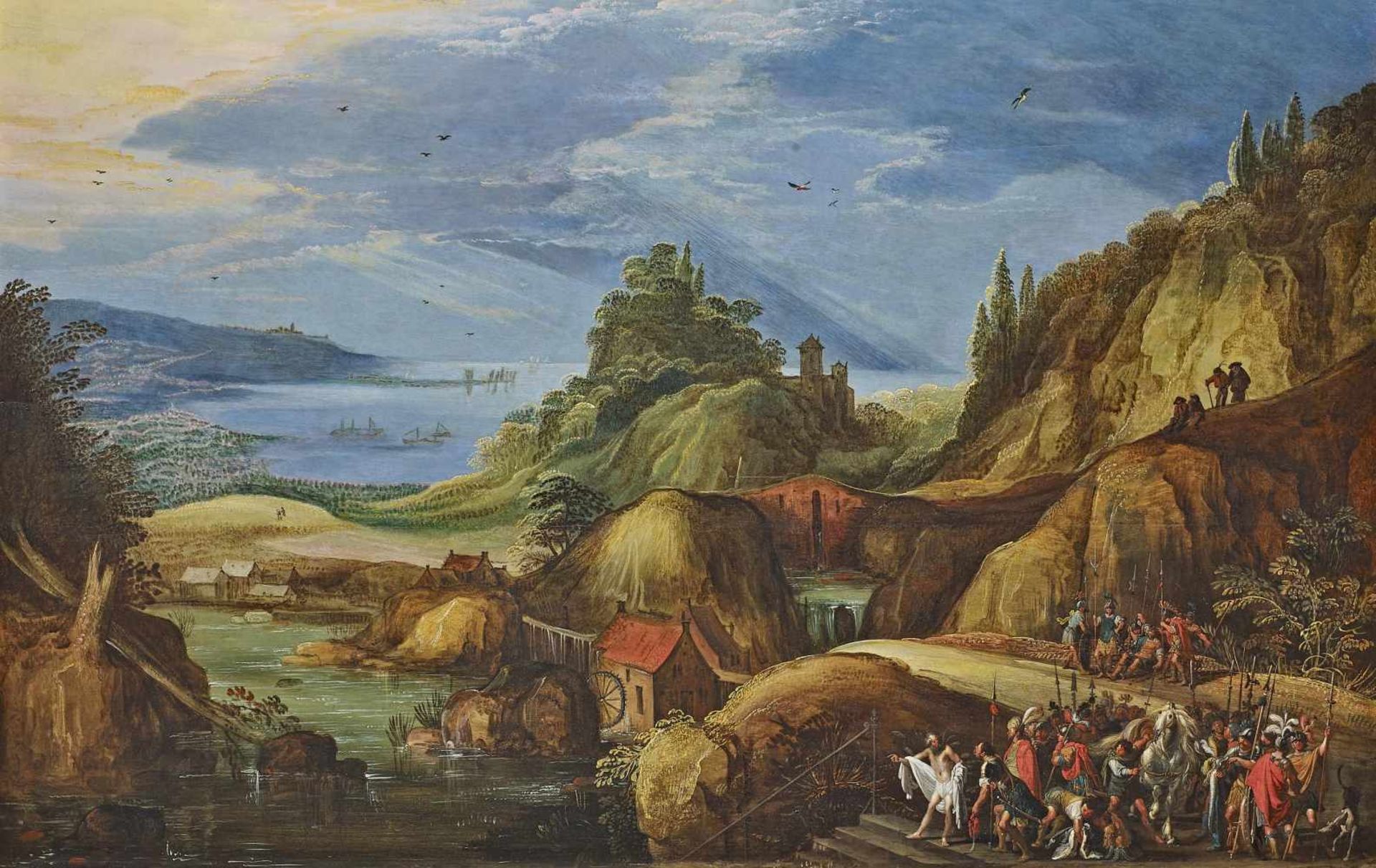 Momper, Josse de d.J. Antwerpen 1564 - 1635 Die Reinigung des Naaman. Öl auf Holz. Parkettiert. 61