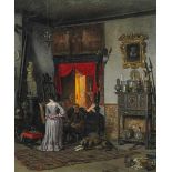 Wille, August von 1829 Kassel - 1887 Düsseldorf Das Malerehepaar im Atelier. (Clara und August von