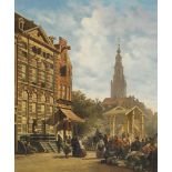 Bommel, Elias Pieter van Amsterdam 1819 - Wien 1890 Markttreiben vor dem Rembrandthaus in