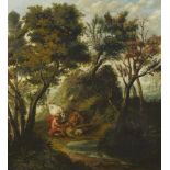 Wildens, Jan Antwerpen 1584 - 1653 - Umkreis Merkur, Argus und Io in einer Waldlandschaft. Öl auf