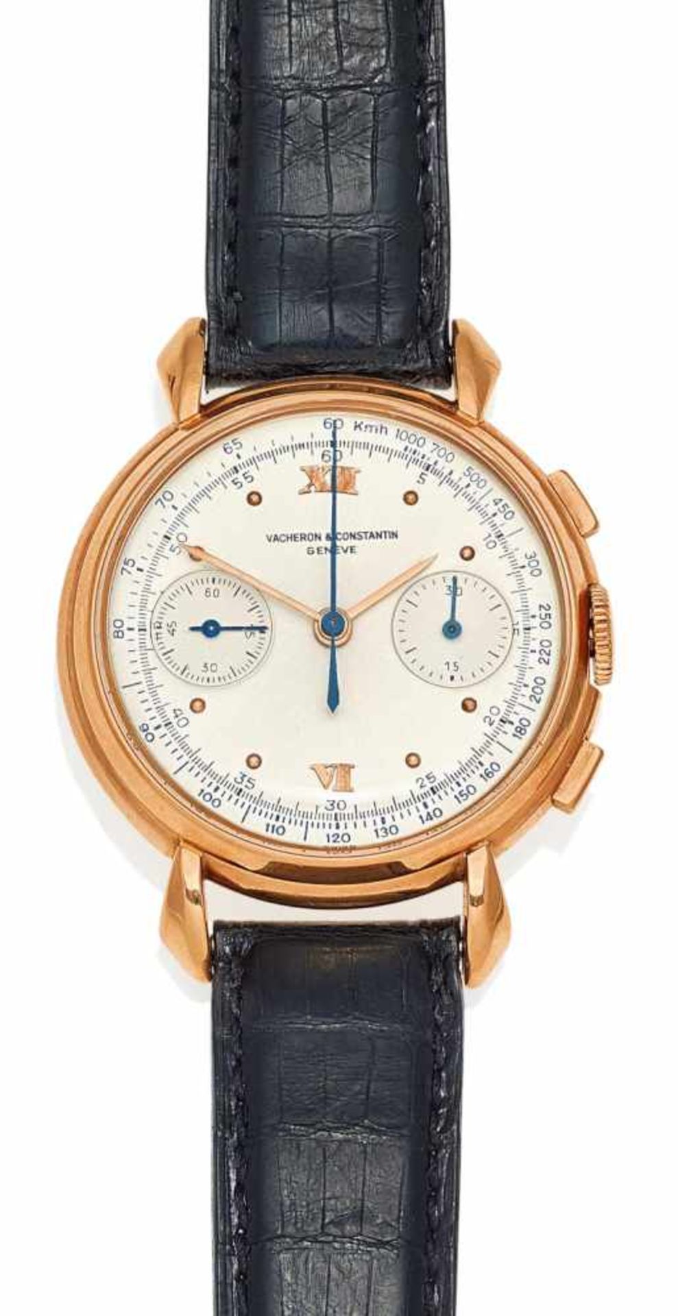 VACHERON & CONSTANTIN Schweiz, um 1940/50 Herrenuhr. Handaufzug, Chronograph. 750/- Rotgold,