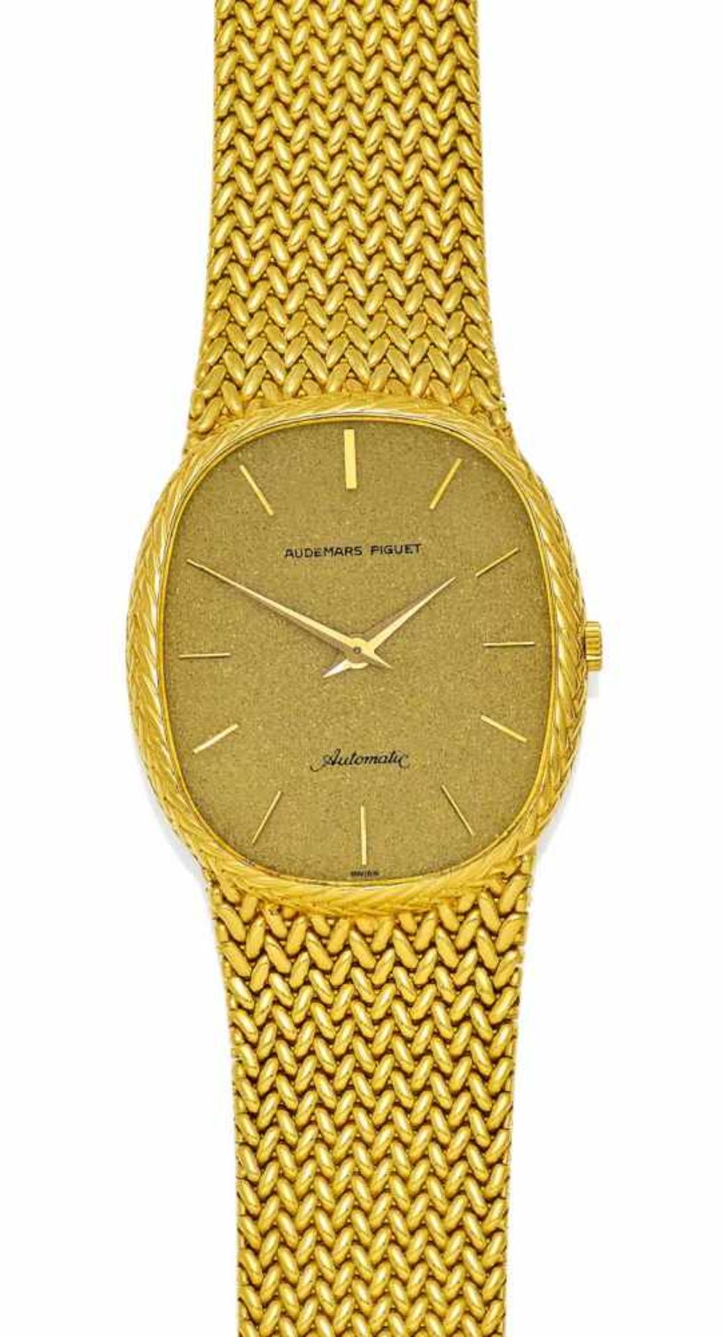 AUDEMARS PIGUET Schweiz, um 1970/80 Herrenuhr. Automatik. 750/- Gelbgold, Zffbl. bedruckt, lackiert,