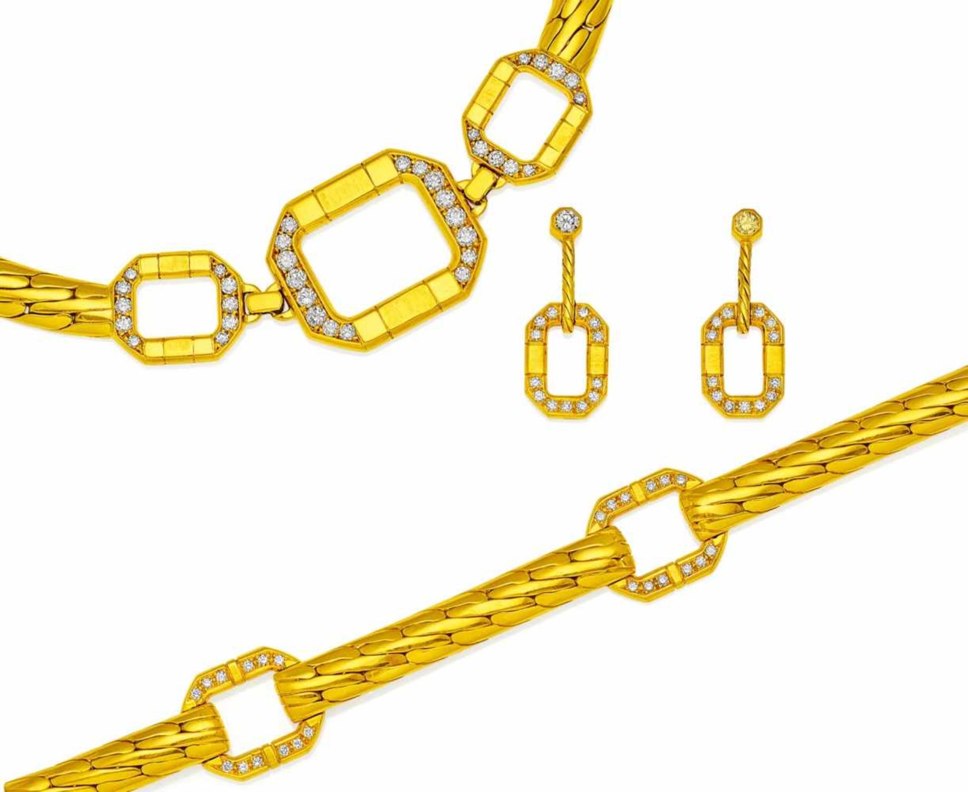 AUDEMARS PIGUET & CO. Diamant-Set: Collier, Armband und Ohrgehänge. Schweiz, um 1990. 750/-