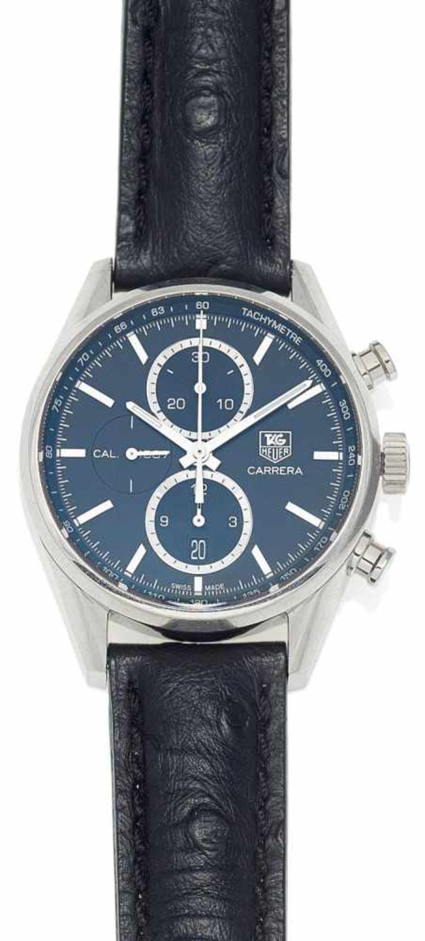 TAG HEUER Schweiz, um 2000 Carrera. Herrenuhr. Automatik, Chronograph. Edelstahl, Zffbl. bedruckt,