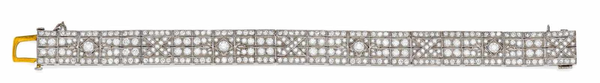 TIFFANY & CO. Diamant-Armband. Wohl USA, um 1930. 900/- Platin, 585/- Gelbgold, Gesamtgewicht: 42,