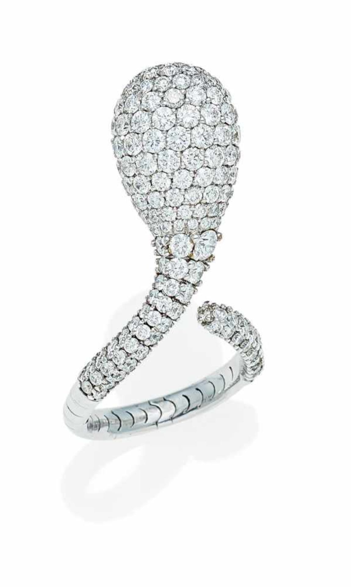 CHANTECLER Diamant-Ring. Italien, um 2000. 750/- Weißgold, Gesamtgewicht: 5,5g. EU-RM: 50-58,