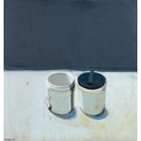 Staprans, Raimonds 1926 Riga "Still Life With Two Gesso Jars". 1989. Öl auf Leinwand. 123 x 117cm.