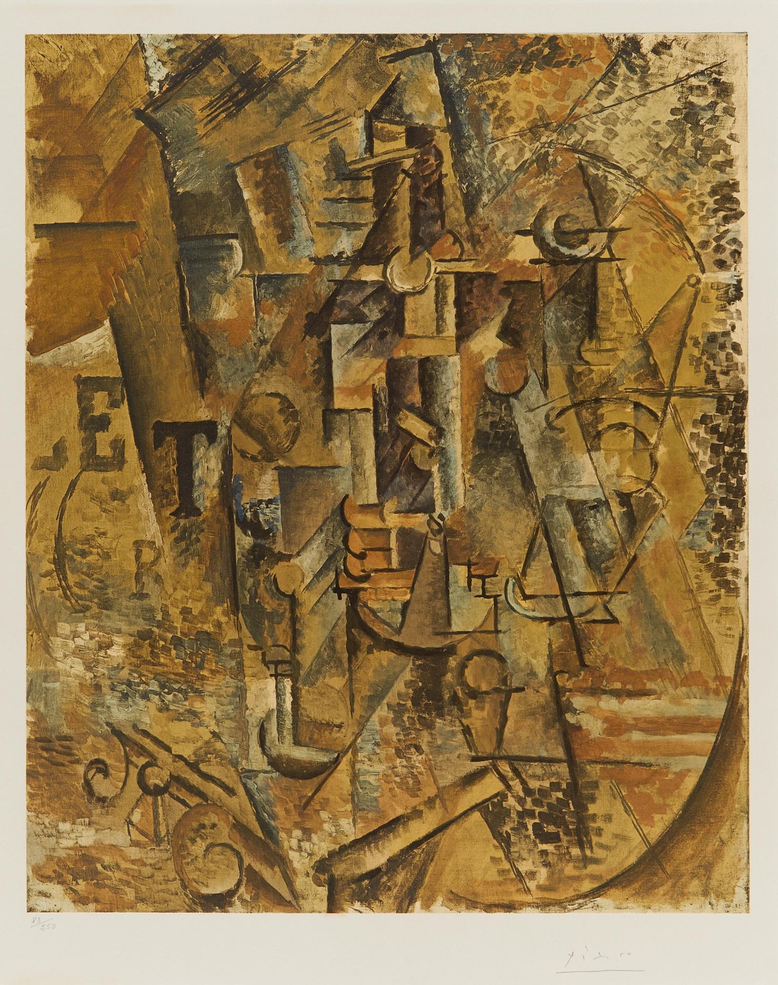 Picasso, Pablo 1881 Malaga - 1973 Mougins nach La bouteille de rhum. Ca. 1965. Collotypie auf Arches