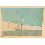 Feininger, Lyonel New York 1871 - 1956 Sailing Ship. 1946. Tinte und Aquarell auf Maschinenbütten.