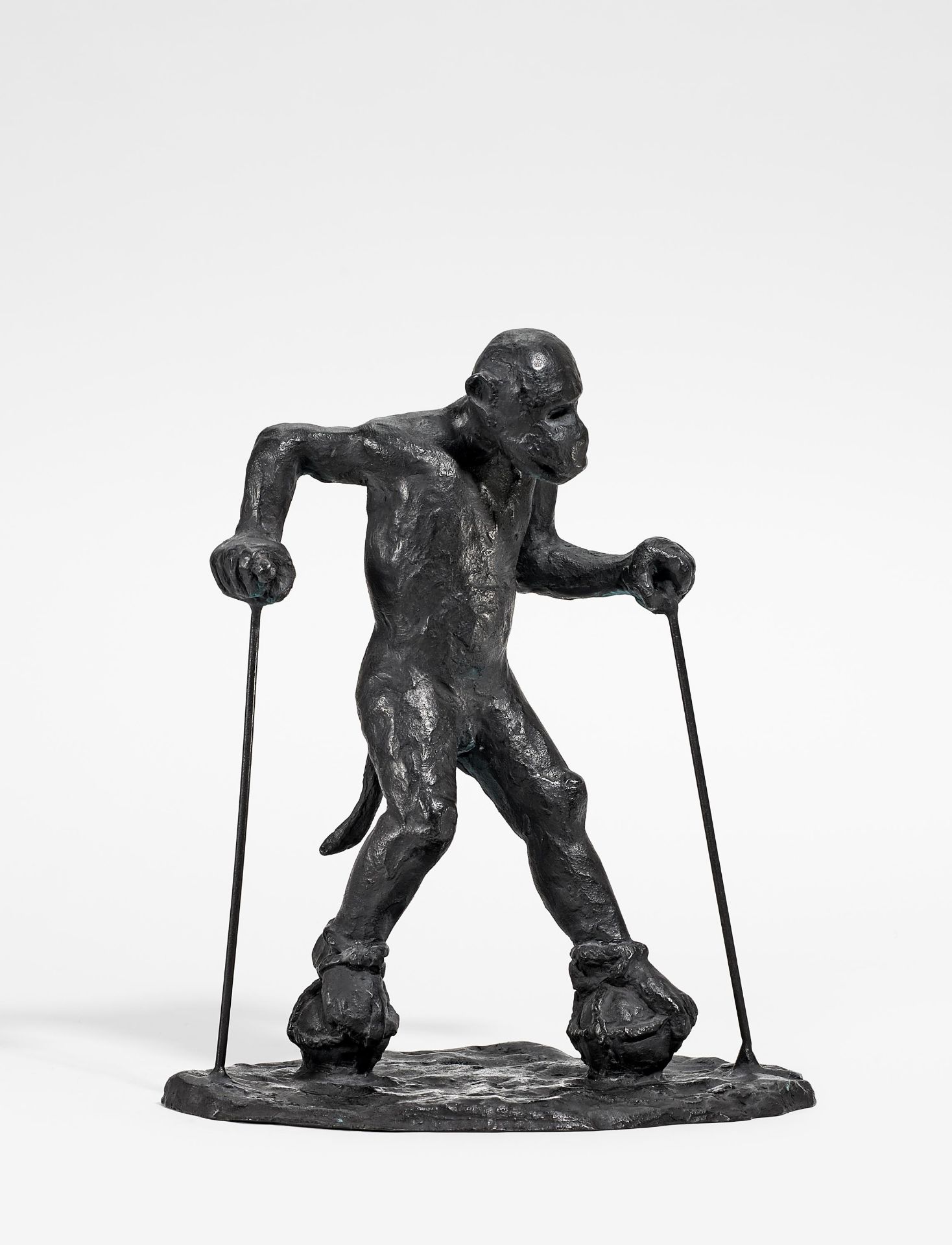 Immendorff, Jörg 1945 Bleckede/Elbe - 2007 Düsseldorf Malerstamm Baldung. Bronze, schwarz patiniert.