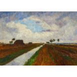 Modersohn, Otto 1865 Soest - 1943 Rotenburg Moorlandschaft. 1941. Öl auf Papier. Auf Holz