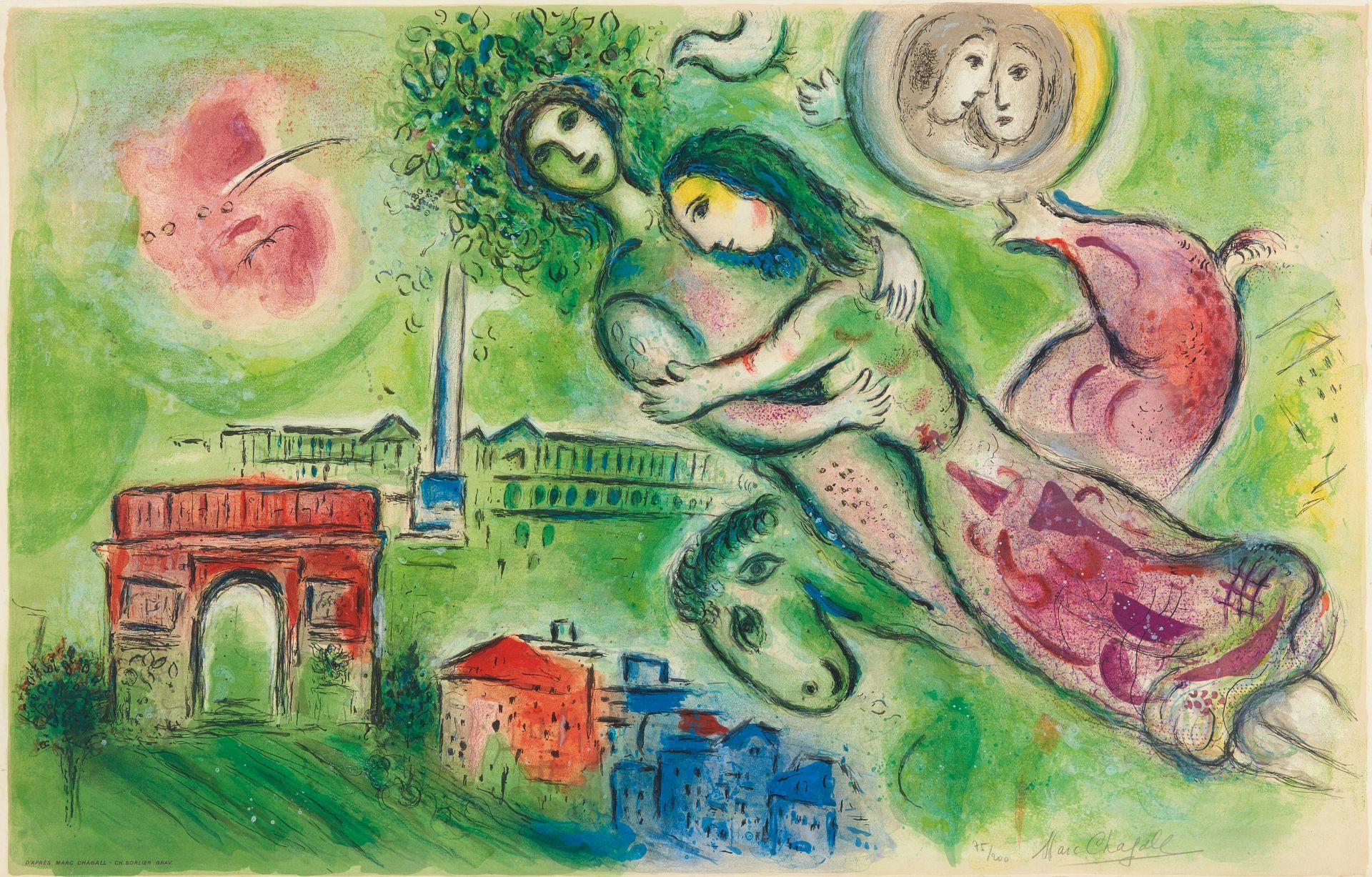 Chagall, Marc 1887 Witebsk - 1985 St. Paul de Vence nach Romeo et Juliet. 1964. Farblithografie