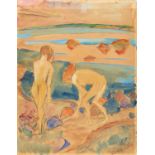 Heckel, Erich 1883 Döbeln - 1970 Radolfzell "Zwei Frauen am Wasser". 1913. Aquarell über