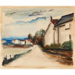 Vlaminck, Maurice de 1876 Paris - 1958 Rueil-la-Gadelière La lisière du village. 1922.