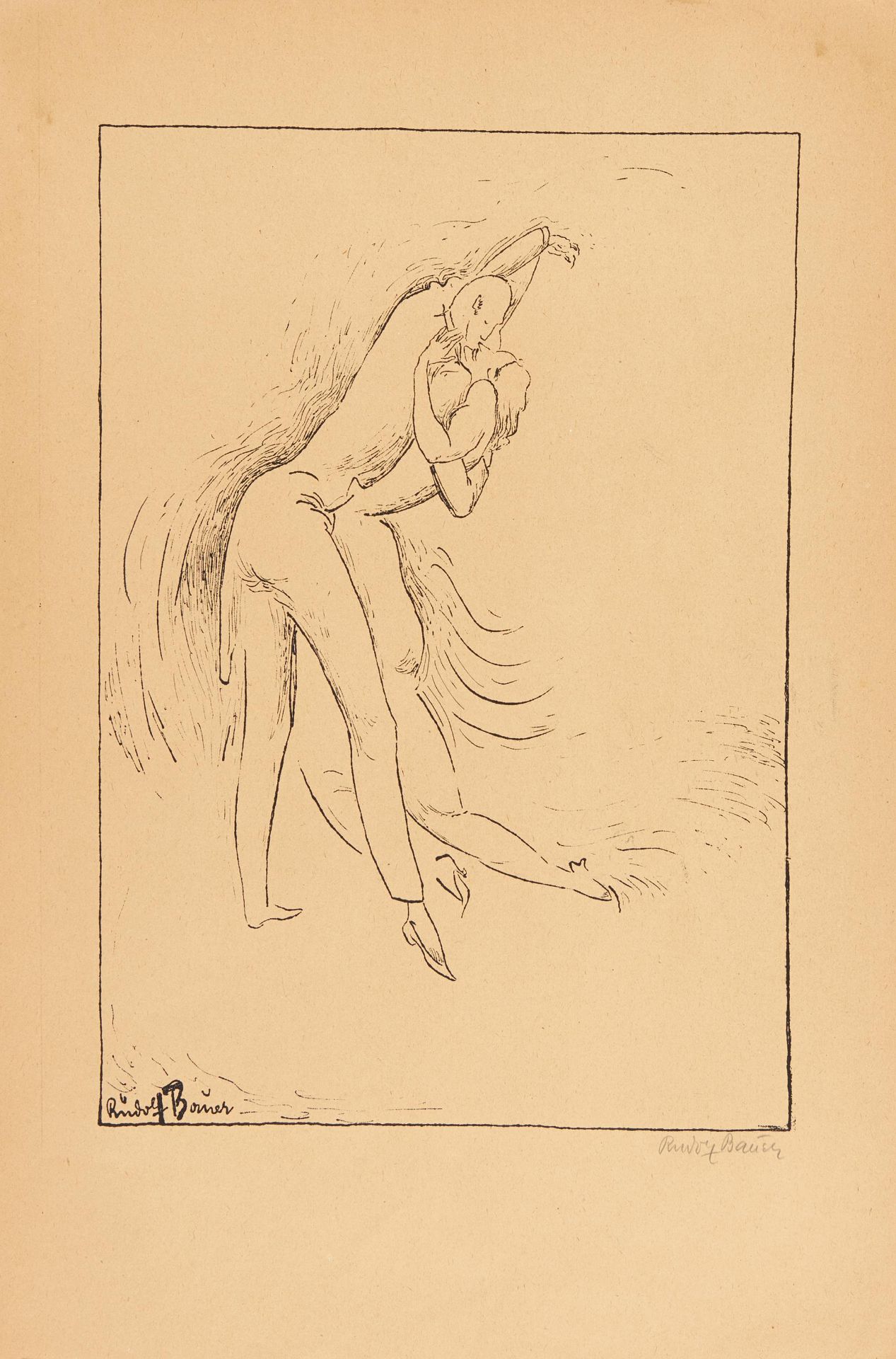 Bauer, Rudolf 1889 Lindenwald - 1953 Deal/New Jersey Stufe Eins - Tanzbilder. 1921. Mappe mit sieben