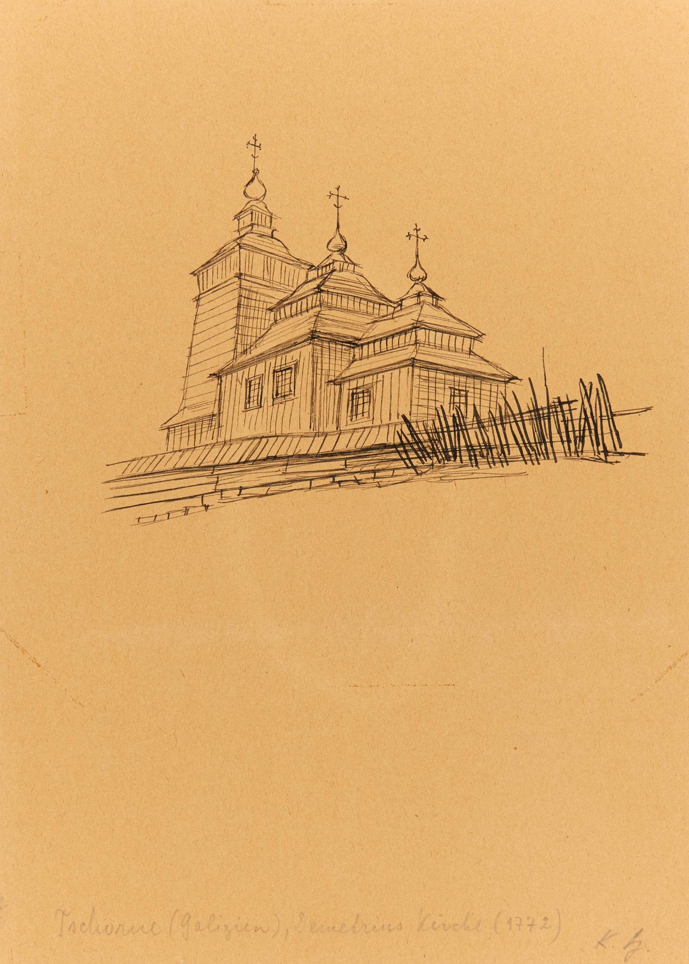 Hubbuch, Karl Karlsruhe 1891 - 1979 Demetrius Kirche (1772), Tschorne (Galizien).