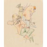 Grosz, George Berlin 1891 - 1959 Meine Kegelbahn. 1920/21. Kolorierte Lithografie auf Japan. 29 x