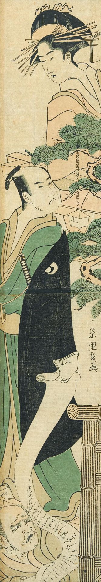 ZWEI HOLZSCHNITTE. Japan. Edo-Zeit. a). Hashira-e. Rekisentei Eiri (ca. 1781-1818). Yuranosuke,