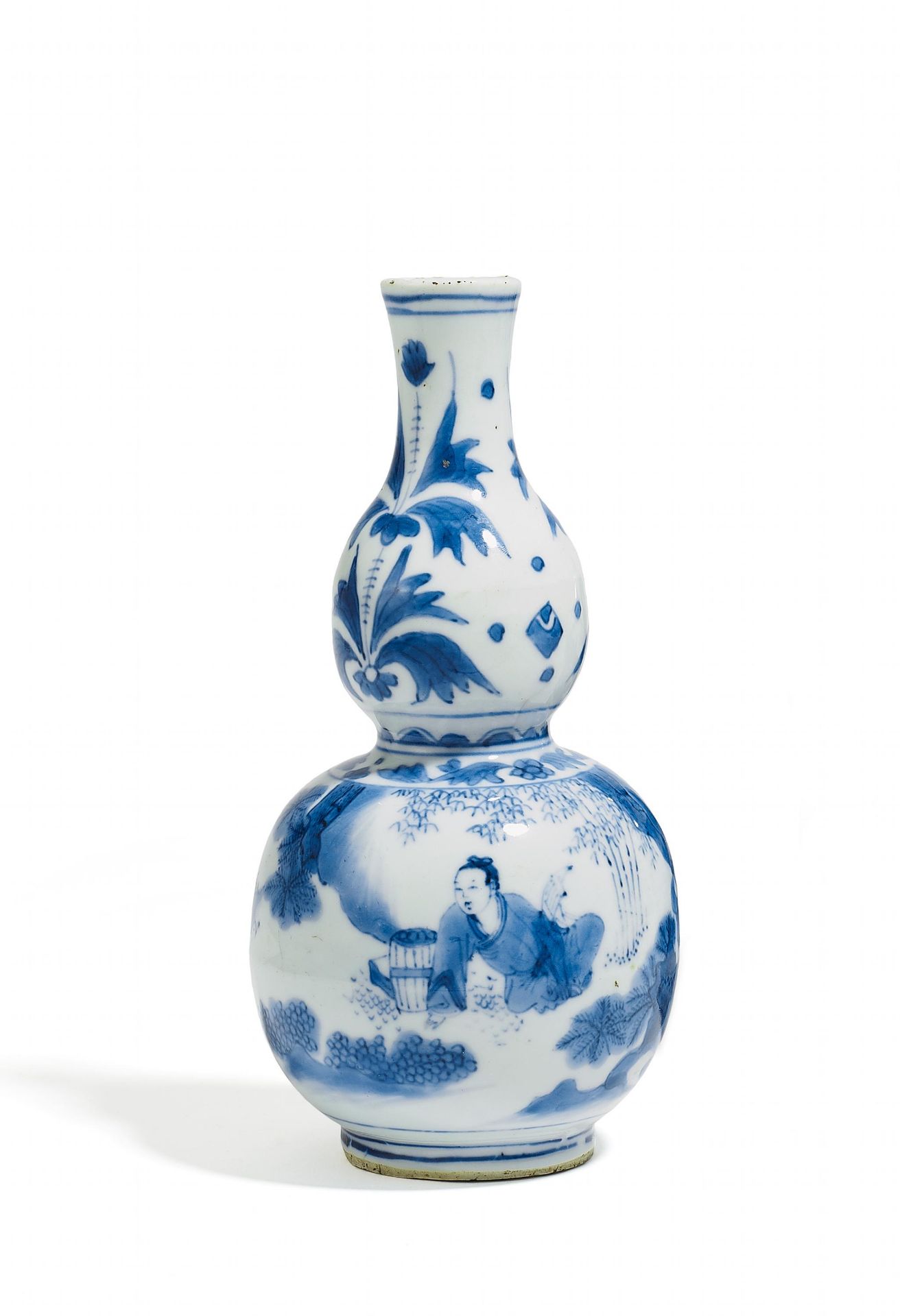 KALEBASSENVASE MIT DEM KALLIGRAPHEN WANG XIZHI. China. Wohl transitional. 17. Jh. oder später.