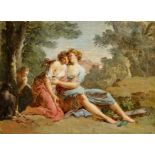 Französischer Meister - 2. H. 18. Jh.Diana und Callisto. Öl auf Leinwand. 29 x 39cm. Rahmen.