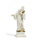 HEILIGE TERESA VON AVILA. Meissen. 19.Jh. Modell J.J. Kaendler. Porzellan, farbig und gold