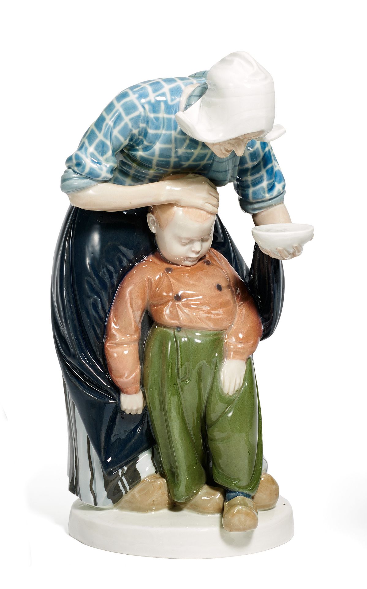 MUTTER MIT KIND. Meissen. 1935-1945. Modell Ph. Lange, 1911. Porzellan, farbiges Dekor.