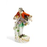 KAVALIER MIT TABATIERE. Meissen. 1910. Modell J.J. Kaendler. Porzellan, farbig und gold staffiert.