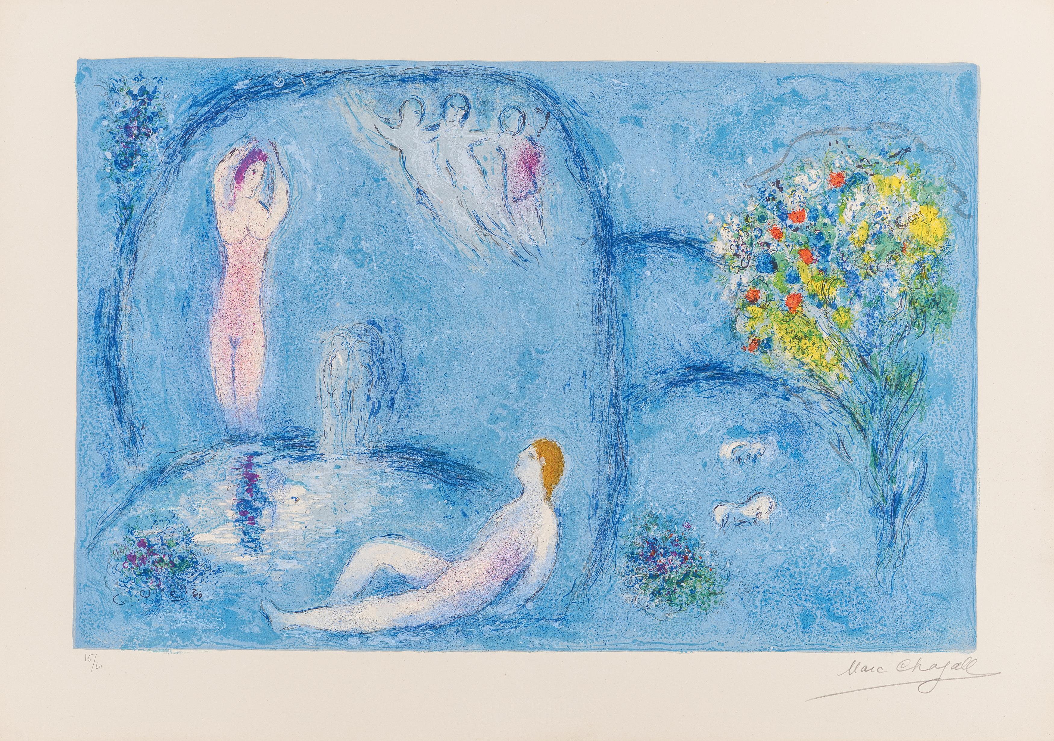 Chagall, Marc1887 Witebsk - 1985 St. Paul de VenceLa Caverne des Nymphes. Aus: Daphnis et Chloé.