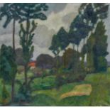 Modersohn, Otto1865 Soest - 1943 RotenburgSommerlandschaft (Weg b. Klee - Gnittenburg). Um 1920.