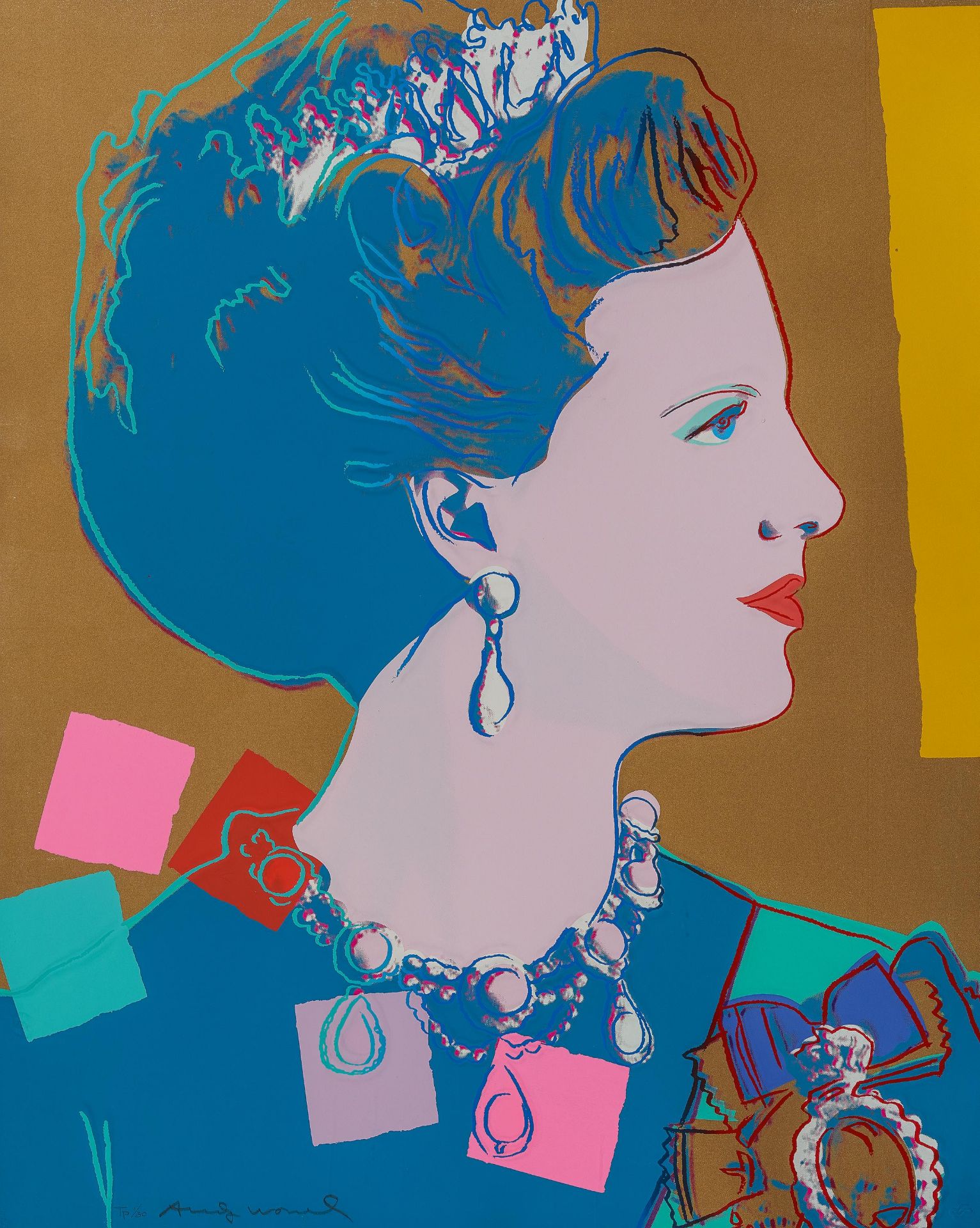 Warhol, Andy1928 Pittsburgh - 1987 New YorkQueen Margrethe II. Aus: Reigning Queens. 1985.