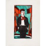 Heckel, Erich1883 Döbeln - 1970 RadolfzellJunger Clown. 1929. Farbholzschnitt auf Japan. 29,5 x 15,