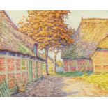 Blunck-Heikendorf, HeinrichKiel 1891 - 1963Bauernhof mit Stallungen. Aquarell auf Büttenkarton. 45,5