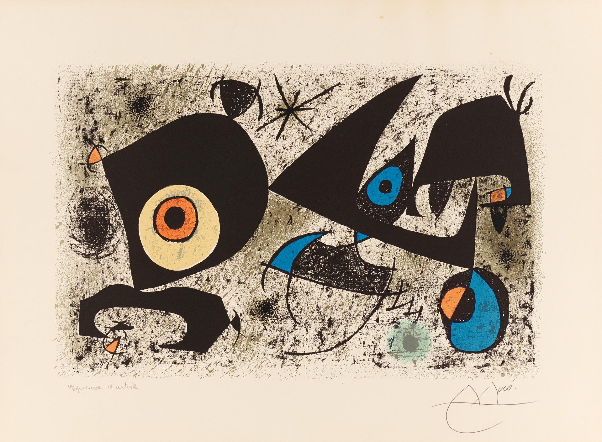 Miró, Joan1893 Barcelona - 1983 Calamajor/MallorcaHommage á Miro. 1972. Farblithografie auf