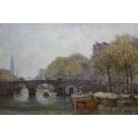 Hans Hermann (1858-1942) doek, 50 x 75, Prinsengracht bij Papeneiland te Amsterdam, gesigneerd r.o.