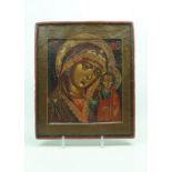 Russische ikoon met voorstelling van Moeder Gods, 19e eeuw, h. 31, br.26