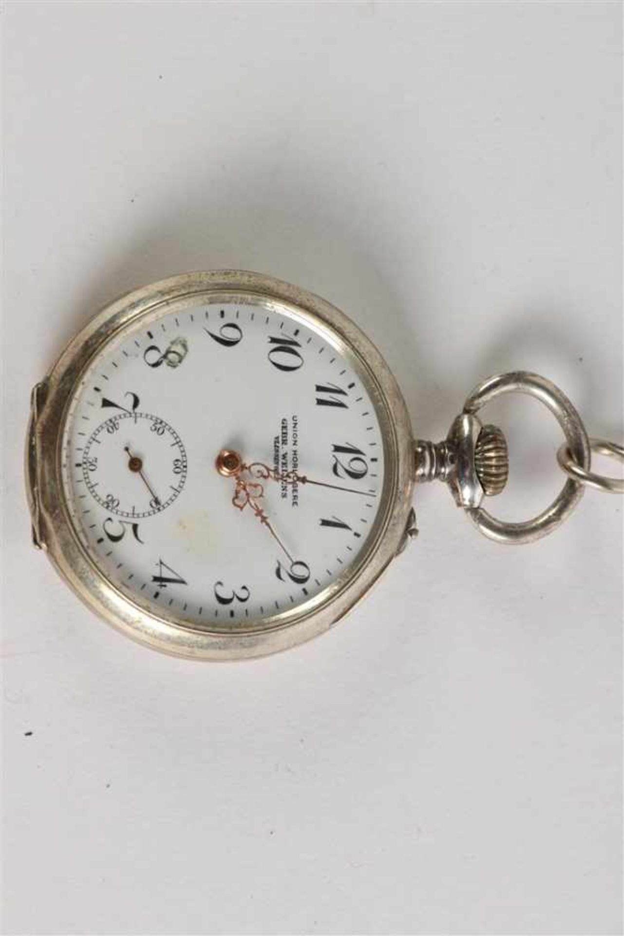 Zeeuwse chatelaine met horloge en sleutel gedecoreerd met paard en koe. L: 34 cm. - Bild 2 aus 4