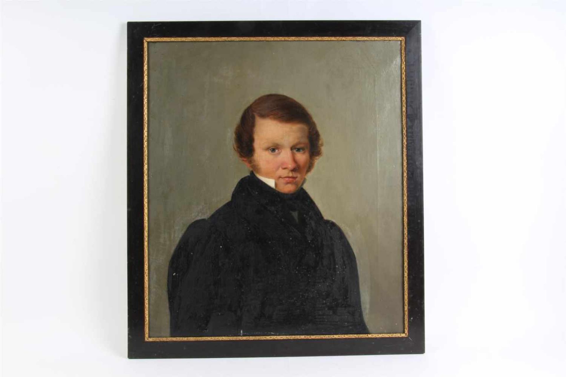 Schilderij olieverf op doek, onbekende schilder, 'Portret van een jonge man', 18e eeuw,