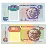 Angola. Escudos. Bankbiljet. 1991. - UNC. (Pick. 123-124). Lot 2 notes. - UNC. Angola. Escudos.