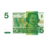 Nederland. 5 gulden. Bankbiljet. Type 1973. Vondel II - UNC. (Alm. 24-1. PL. 23.a). Serienummer